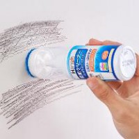 Use wall cleaners and mildew removers to remove stains on white walls to cover children's graff