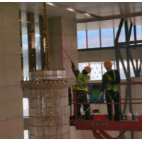 Crystal chandelier cleaning hubei large chandelier cleaning office building cleaning